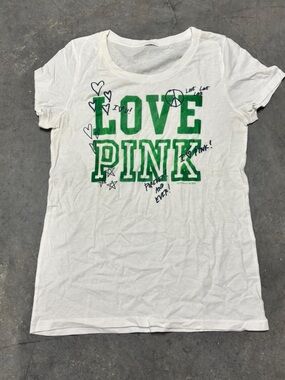Y2K Victoria's Secret PINK Graphic Print Doodle T-Shirt